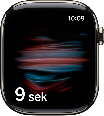 Oksygen i blodet-skjermen som tar en måling og teller ned.