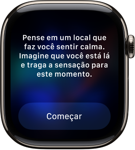 App Atenção Plena mostrando um pensamento para sua reflexão. O botão Começar encontra-se abaixo.