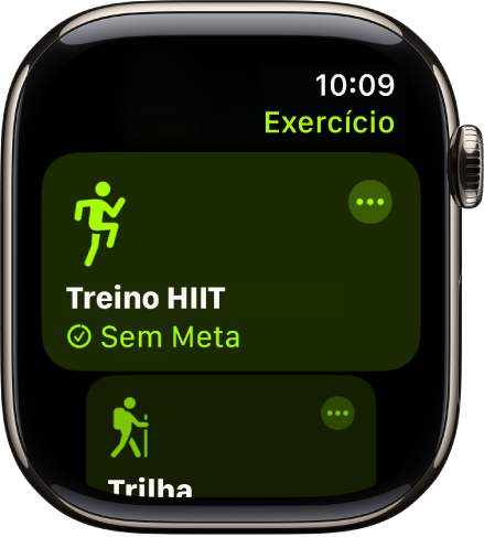 Tela do app Exercício com o exercício de treino HIIT aparecendo.