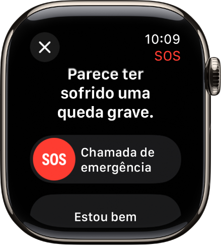 O ecrã “Deteção de queda”.