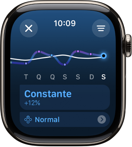 Um ecrã na aplicação Atividade a mostrar uma estimativa da carga de treino.