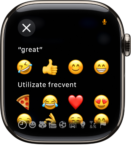 Ecranul câmp de text afișând un emoji.