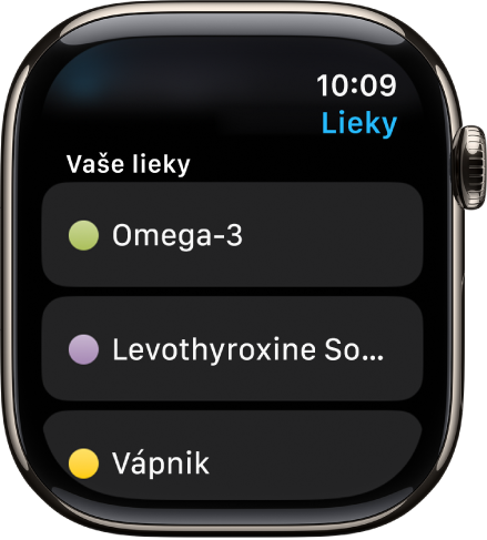 Apka Lieky so zoznamom všetkých liekov.