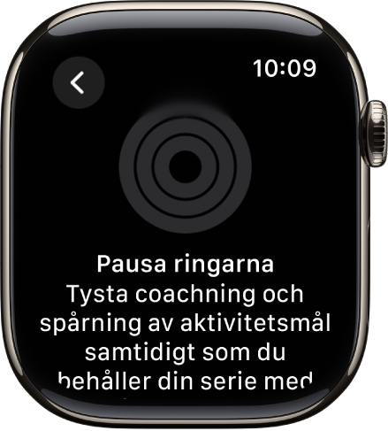 Skärmen Pausa ringarna.