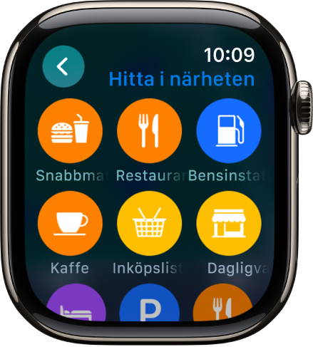 En skärm i Kartor visar platskategorier.