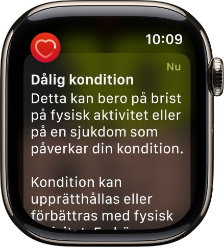 En pulsvarning som visar låg konditionsnivå.
