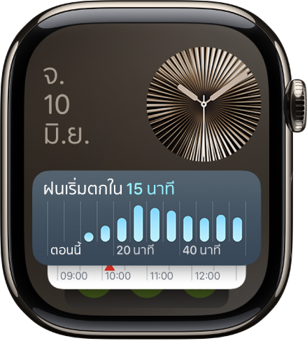 วิดเจ็ตซ้อนอัจฉริยะบน Apple Watch ที่แสดงกิจกรรมสดและวิดเจ็ต