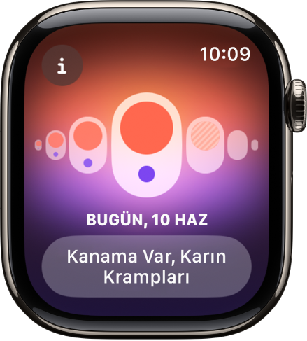 Döngü İzleme ekranını gösteren Apple Watch.
