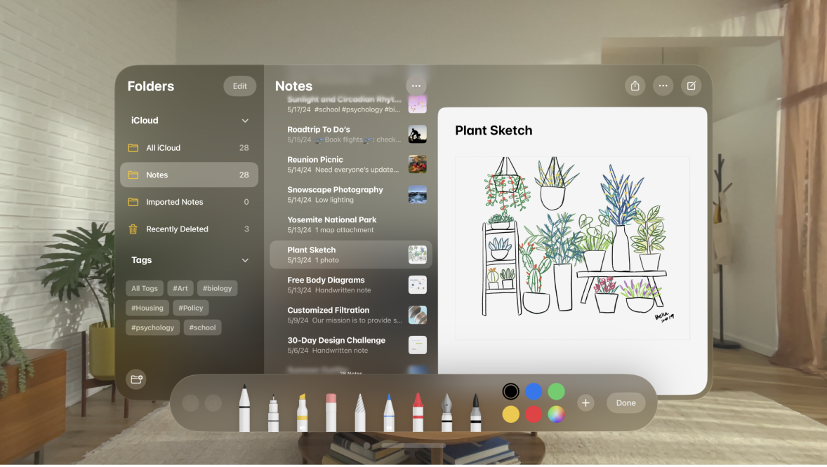Create and format notes on Apple Vision Pro - Apple Support