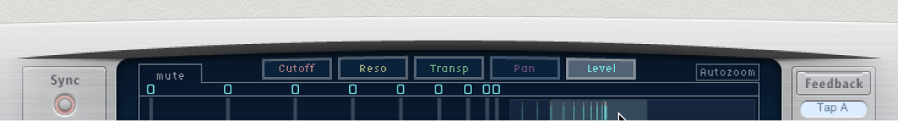 Die Ansicht-Tasten von Delay Designer