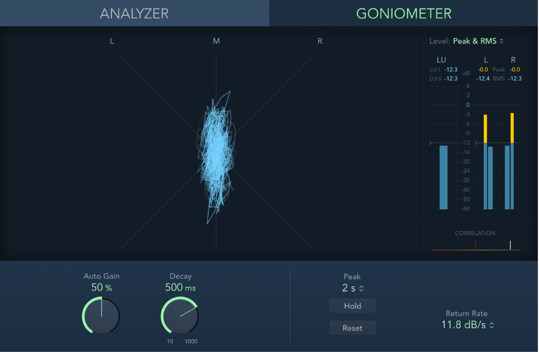 I controlli di Goniometro in MultiMeter.