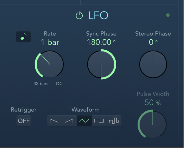 I controlli di LFO di “Filtro automatico”.