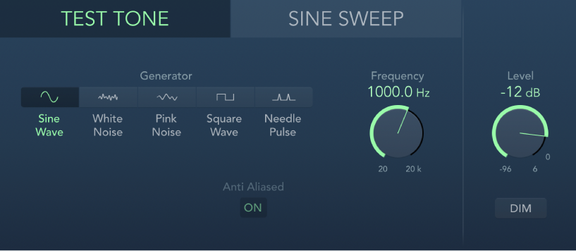 Test Oscillator 윈도우.