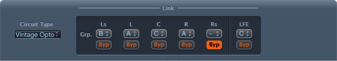 Surround Compressor 的 Link 控制項目。