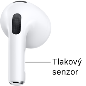 Umiestnenie tlakového senzora na AirPodoch 3 pozdĺž stopky oboch AirPodov.
