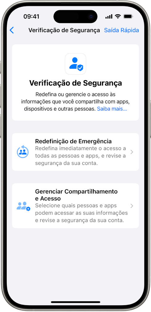 iPhone mostrando a tela de Verificação de Segurança.