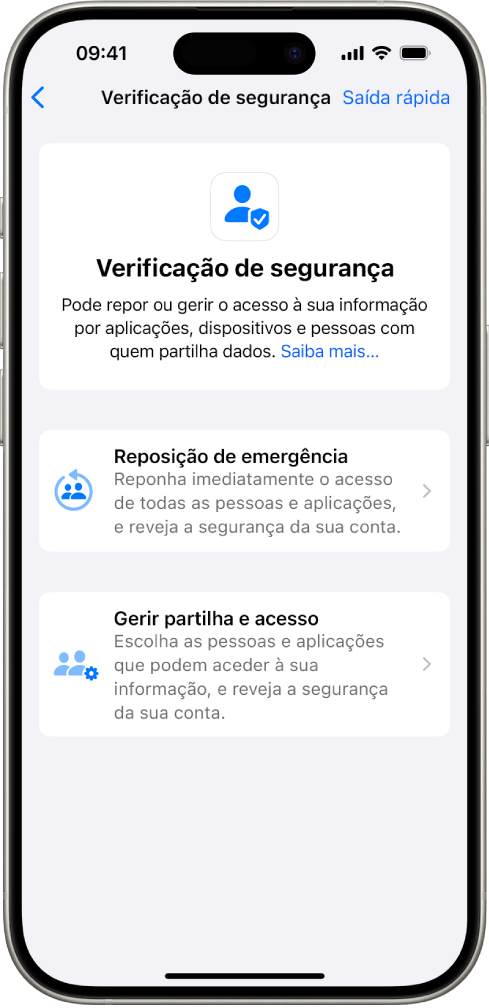 Um iPhone a mostrar o ecrã “Verificação de segurança”.
