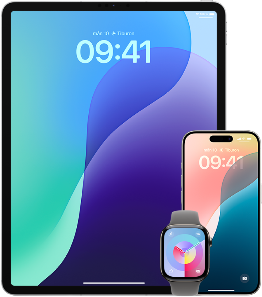 En iPhone, iPad och Apple Watch.