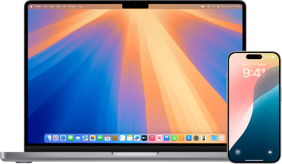 A MacBook and an iPhone.