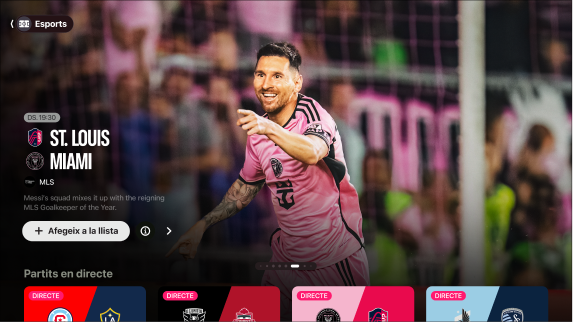 Pantalla en la qual es mostra Esports