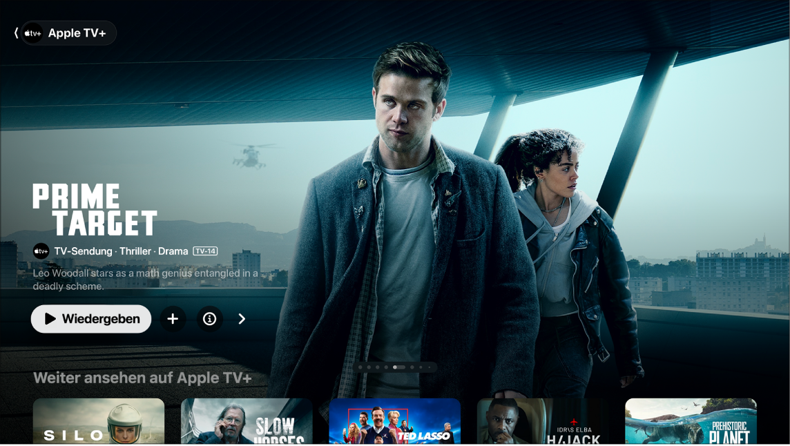 Bildschirm, auf dem Apple TV+ zu sehen ist