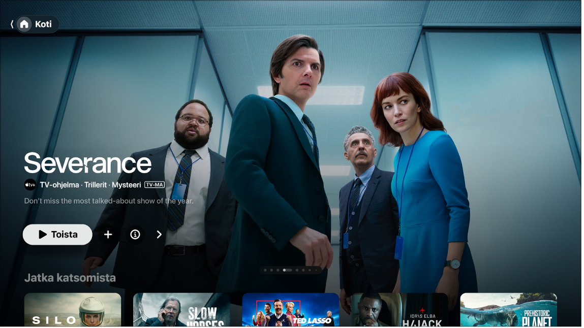 Apple TV -appi Koti-valikossa