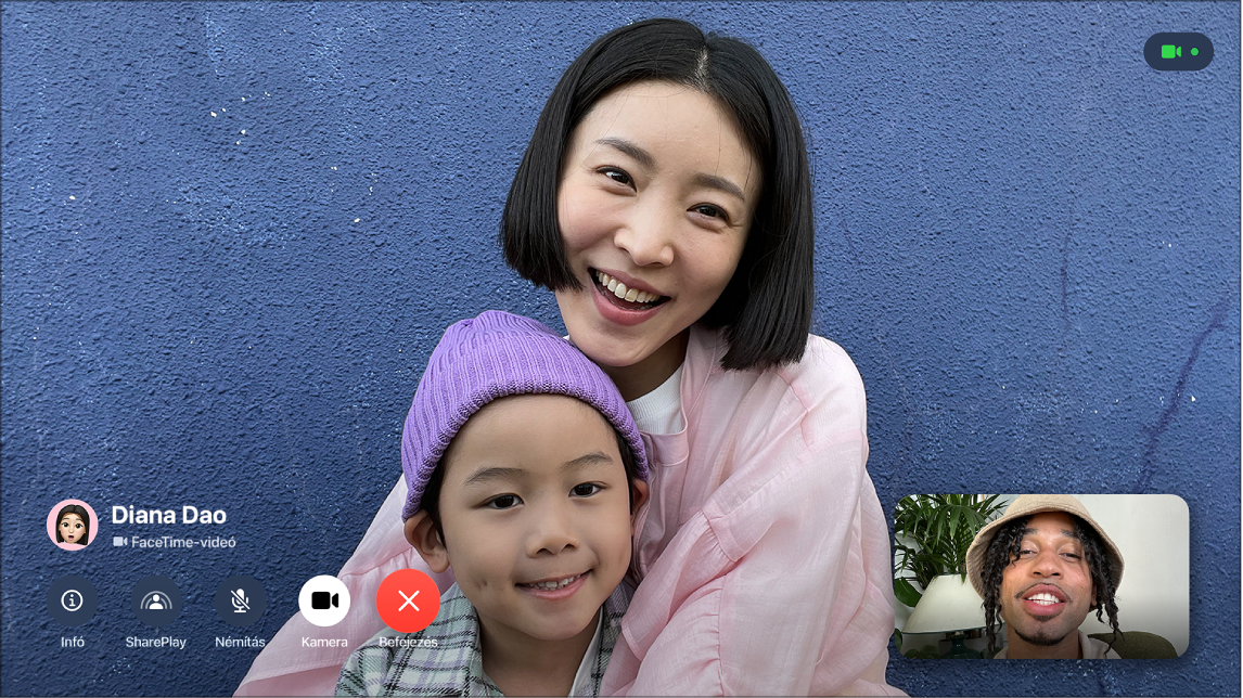 A FaceTime app egy Apple TV képernyőjén
