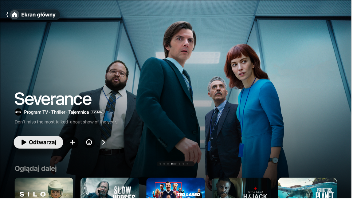 Aplikacja Apple TV na ekranie głównym