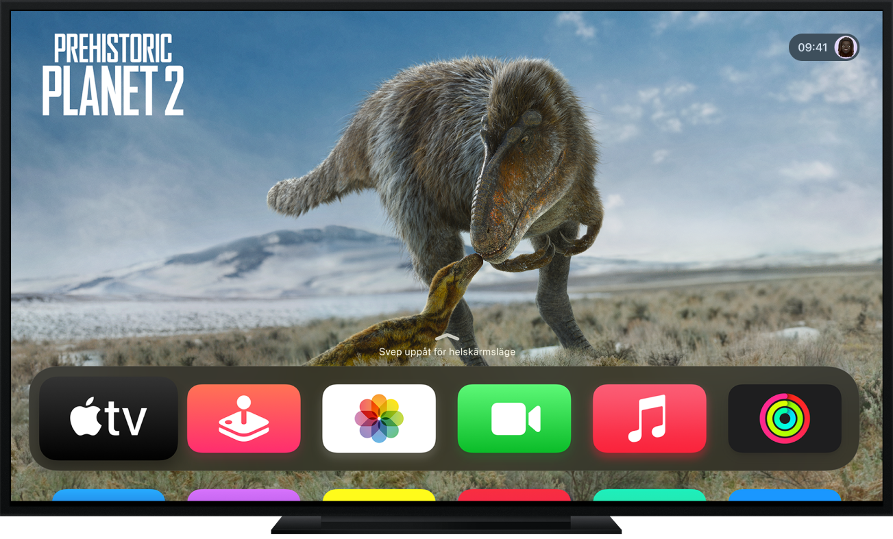 En Apple TV visas på hemskärmen
