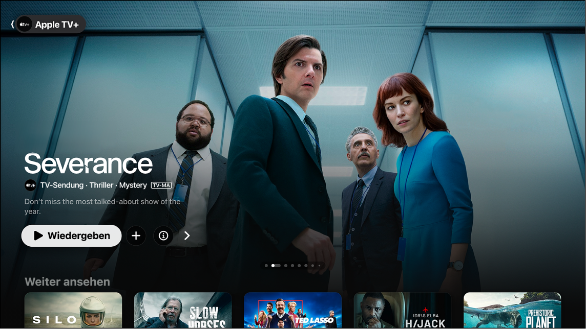 Bildschirm mit der Apple TV+ App