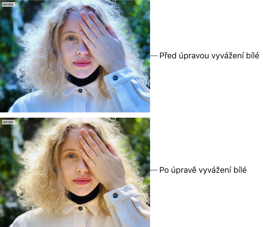 Fotografie před vyvážením bílé a po něm