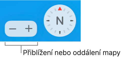 Tlačítka zvětšení na mapě