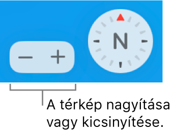 A méretezés gombjai a térképen.