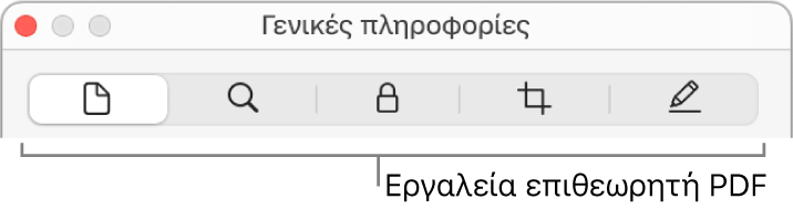 Τα εργαλεία του επιθεωρητή PDF.