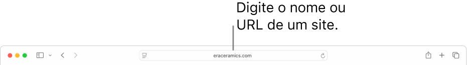 O campo de pesquisa inteligente do Safari, onde pode introduzir o nome ou URL de um site.