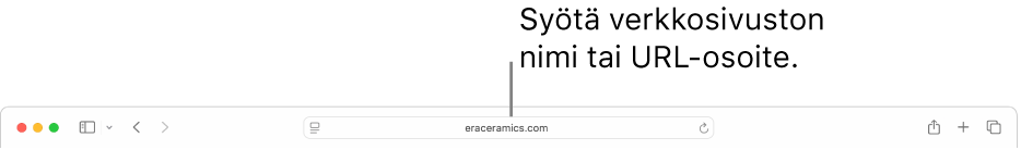 Safarin työkalupalkin keskellä on älykäs hakukenttä.