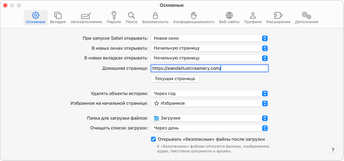 Поле смарт-поиска Safari, в котором можно ввести название или URL-адрес веб-сайта.