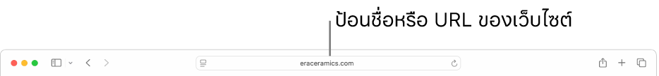 ช่องค้นหาอัจฉริยะอยู่ตรงกลางของแถบเครื่องมือ Safari