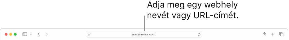 A Safari intelligens keresési mezője, ahol megadhatja a webhely nevét vagy URL-címét.