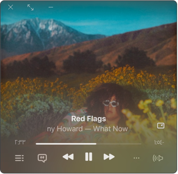 المشغّل المصغّر في Apple Music يعرض العمل الفني للألبوم.