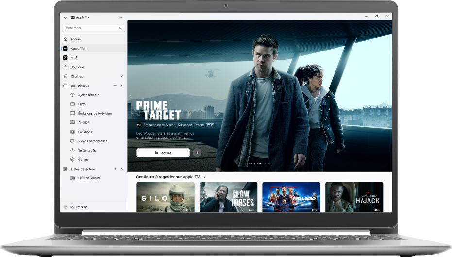 La fenêtre de l’app Apple TV qui affiche Apple TV+.