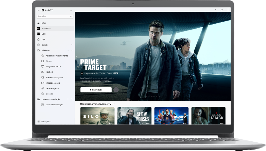 A janela da aplicação TV a mostrar “Apple TV+”.