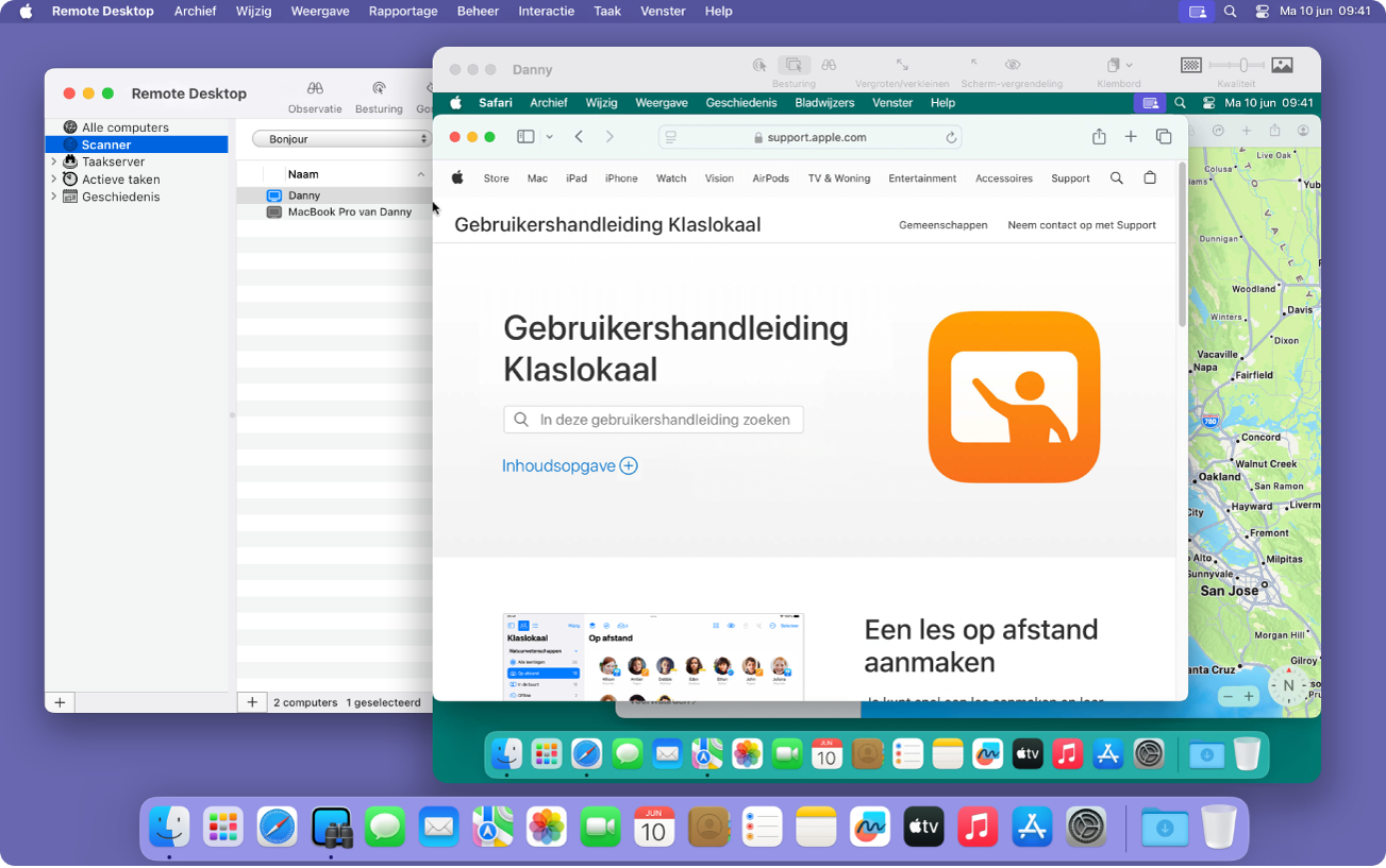 Weergave van het besturings- en observatievenster