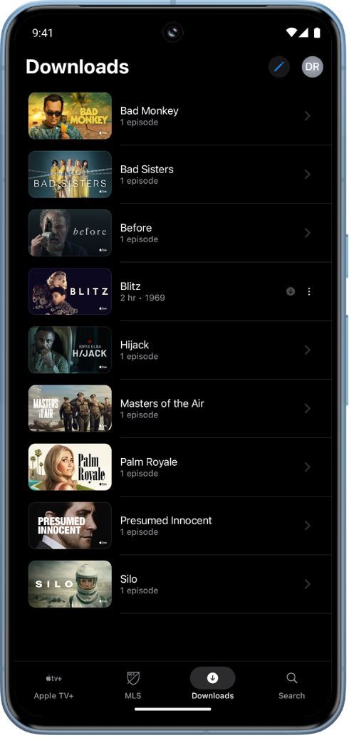 Tab „Downloads“ wird angezeigt