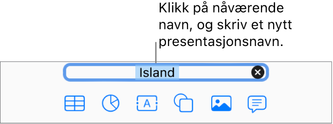 Presentasjonsnavnet, Presentasjon, er markert øverst i presentasjonen.