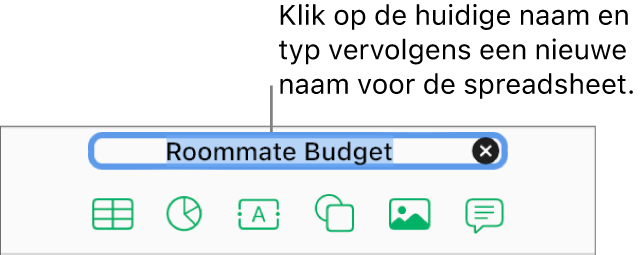 De naam van de presentatie, Leeg, geselecteerd boven in de open presentatie.