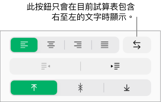 「格式」側邊欄中的「文字方向」按鈕。
