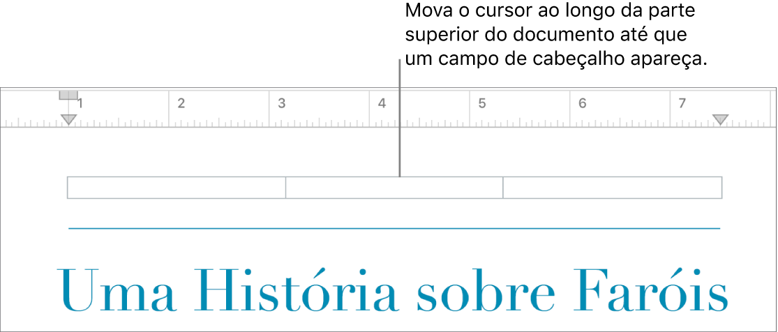 A parte superior direita de um documento com um campo de cabeçalho vazio.