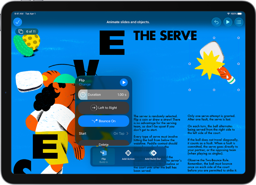 Controls de l’animació de la imatge seleccionada a la diapositiva. A la part inferior de la pantalla hi ha els controls per a l’efecte Entrada que s’està fent servir.