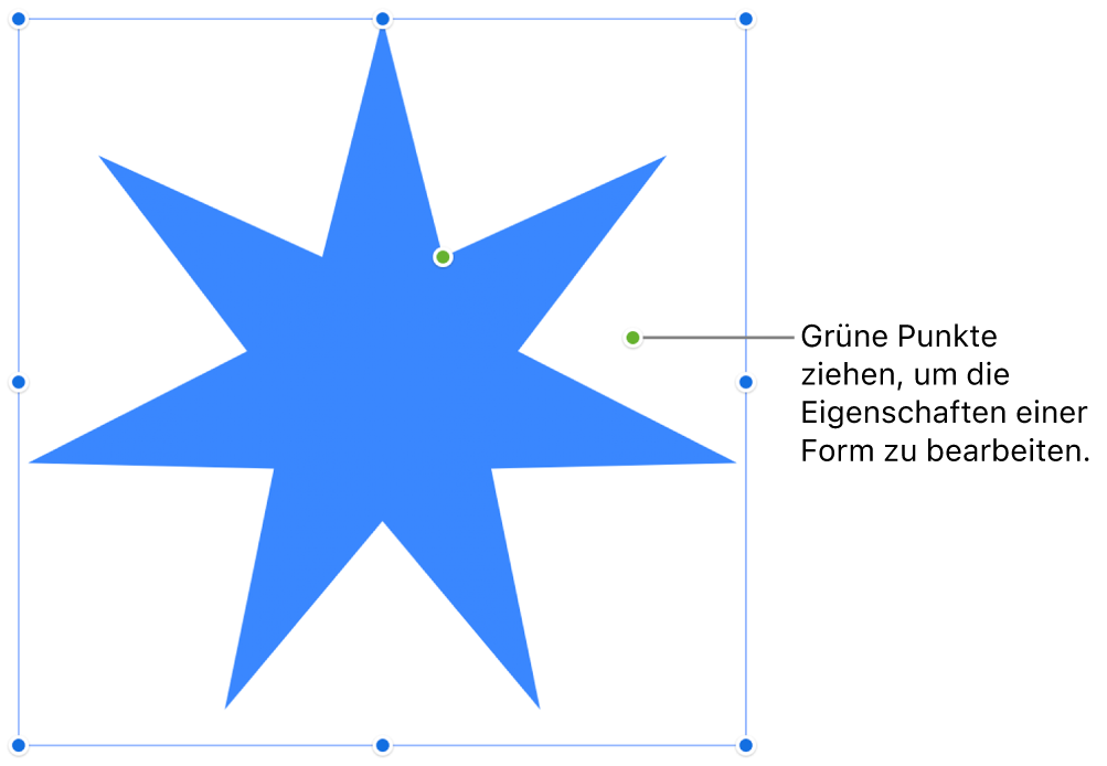 Eine Form mit Auswahlaktivpunkten